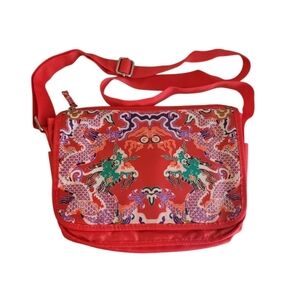 Vivienne Tam Double Happiness Dragon Nylon Handbag